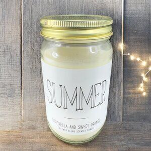 Leoben Company 11 Oz Summer Candle Citronella Sweet Orange Soy Wax Blend New